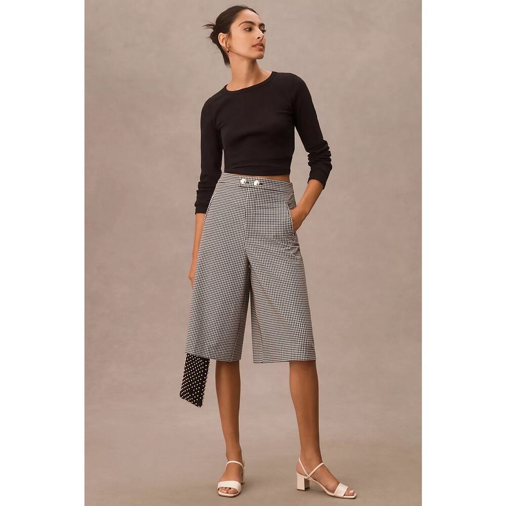 Anthropologie Maeve Women’s 2 Tailored Culotte Shorts Preppy Academia Classic